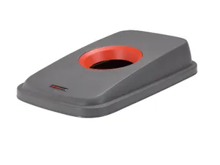 Afvalbak Selecto Basic deksel blik Grijs Rood - 1