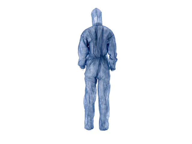 pp non woven coverall met pe coating maat XXL blauw 50 Stuks