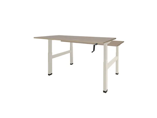 Dextro Slinger Duo zit/sta Bureau 140cm frame Wit blad Robson Eik