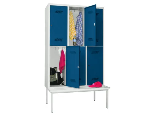 banklocker,dubbeldeks,HxBxD 2150x1200x800mm,RAL7035,front RAL5010