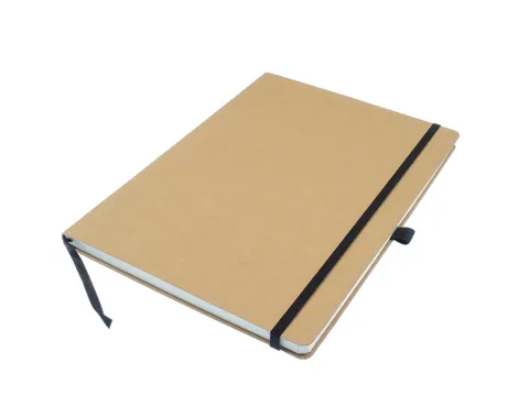 Notitieboek Kangaro A4 kraft lijn HC 96 vel 80 grams roomwit met elast