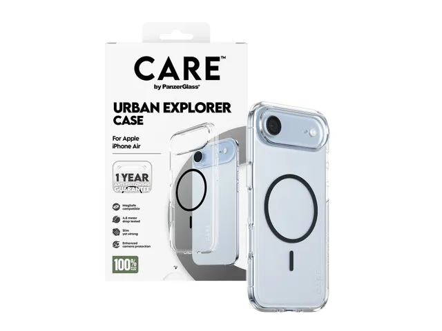 PanzerGlass CARE by Urban Explorer Case Transparent w. Black Mag