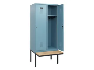 locker met bank,HxBxD 1950x800x815mm,2vak,vak B 400mm,cilinderslot - 1