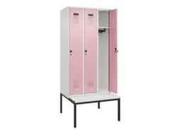 locker met bank,HxBxD 2120x900x815mm,3vak,vak B 300mm,draaigrendel