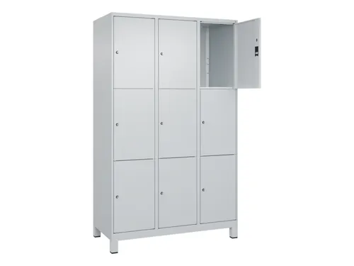lockerkast,HxBxD 1950x1200x500mm,3x3vakken,vak B 400mm,cil.-slot