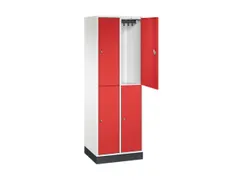 Dubbeldekse garderobekast,HxBxD 1950x620x500mm,2x2vak.,vak B 260mm