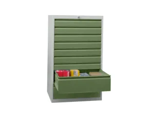ladekast HxBxD 1200x715x600mm 9laden slot RAL7035 front RAL6011 - 2