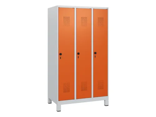 schoollocker,HxBxD 1630x900x500mm,3vak,vak B 300mm,draaigrendel,voeten