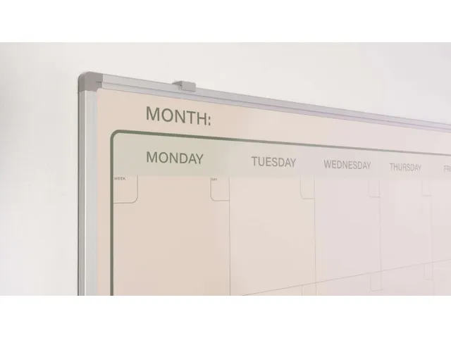 Maandplanner Elegance Engels softline profiel 8mm 90x120cm aluframe