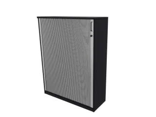 jaloeziedeurkast,HxBxD 1545x1200x445mm,3xhouten vloer,4 OH,CC-zwart - 1