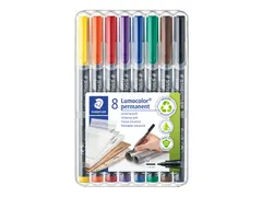 Viltstift Staedtler OHP Lumocolor 317 Medium 1.0mm Assorti 8 stuks