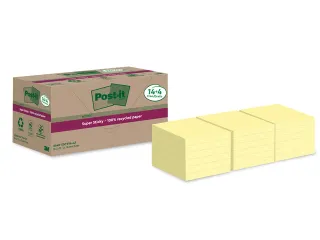 Memoblok Post-it 654 RSS12CY 76x76mm geel 14+4 gratis - 2