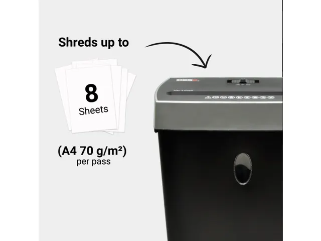 Papiervernietiger 8 Vel 4x38 mm 11 Liter