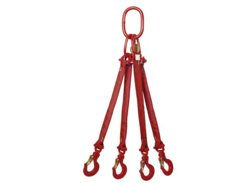 Hijsstroppen 4-Sprong Draagvermogen 0-45° 10 5T Nuttige L 1M Rood