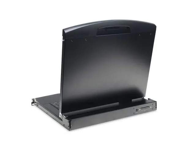 19 inch LCD KVM-console 16-poorts VGA Duits toetsenbord Zwart