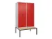 locker voor scheiding van kleding,HxBxD 2120x1200x815mm,4vak