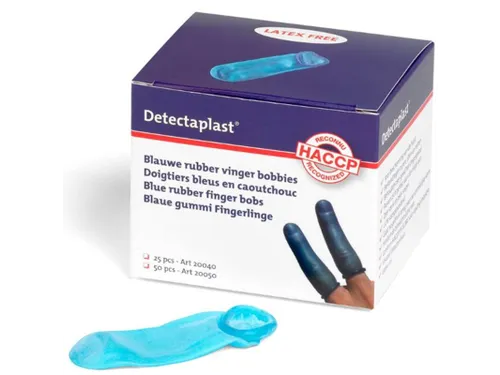 Detectaplast vingertop rubber blauw