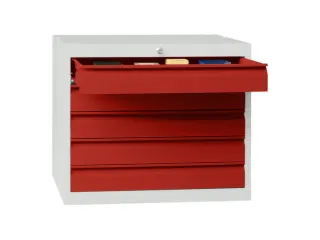 ladekast,HxBxD 600x715x600mm,5lade(n),cil.-slot,RAL7035,front RAL3000 - 2
