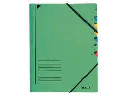 Sorteermap Leitz 3907 A4 7 Vaks Groen karton