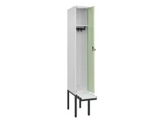 locker met bank,HxBxD 2120x300x815mm,1vak,vak B 300mm,draaigrendel
