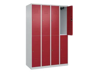 dubbeldekse locker,HxBxD 1850x1200x500mm,4x2vak.,vak B 300mm,cil.-slot - 2