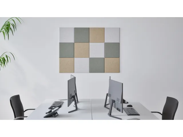 Akoestische PET-vilt wandtegels 30x30cm Combi beige 12 Stuks