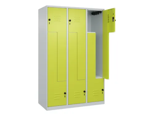 Z-garderobekast,HxBxD 1850x1200x500mm,vak B 200/400mm,draaigrendel