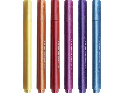 Viltstiften EFA Jumbo 2mm 6 glitter kleuren in kunststof etui