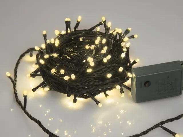 Sparkle Light LED - 12m - 160 Warm Witte Lampen - Groene Draad - Modu