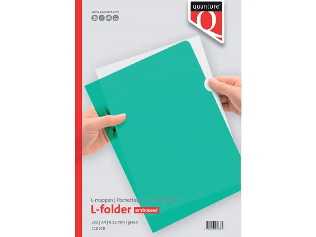 Insteekmap L-model Quantore A4 PP 0.12mm groen Voordeelbundel