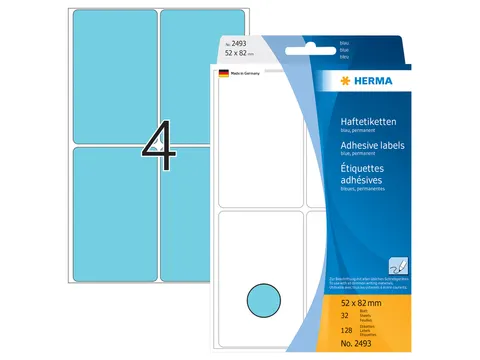 HERMA 2493 Universele etiketten 52x82mm Blauw 128 stuks