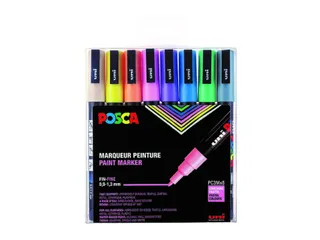 Verfstift Posca PC3M Fijne punt 0,9-1,3mm pastel 8 stuks assorti - 2