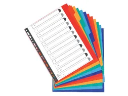 Tabbladen Exacompta A4 extra breed 11-Gaats 12-Delig Karton Assorti