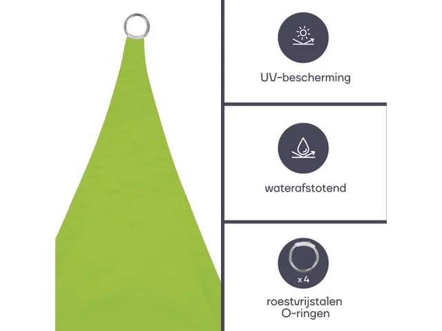 Zonnezeil Vierkant 3.6x3.6m Lichtgroen