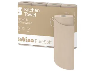 Keukenrol Satino 175891 PureSoft 3laags 4x64 vel naturel - 6