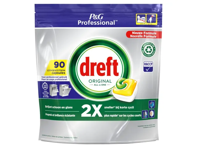 Vaatwastabletten Dreft All-in-1 professional lemon 90 stuks