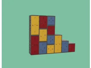 Kunststof locker,HxBxD 910x385x470mm,1vakken,draaigrendel,romp grijs - 2