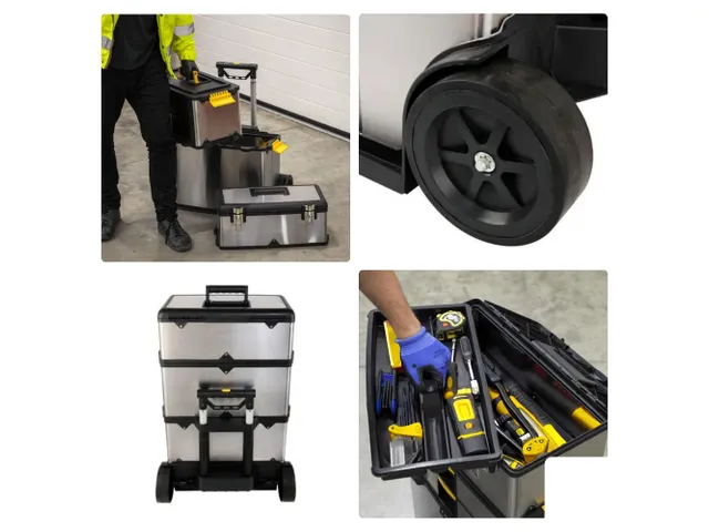 Gereedschapswagen 3-in-1 Trolley RVS 570x354x830mm 167 Liter