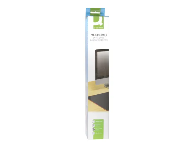 Tapis De Bureau Et Tapis De Souris, Ft 90 X 40 Cm, Noir Avec Bord Roug