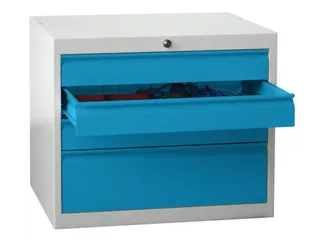 ladekast HxBxD 600x715x600mm 4laden slot RAL7035 front RAL5012 - 2