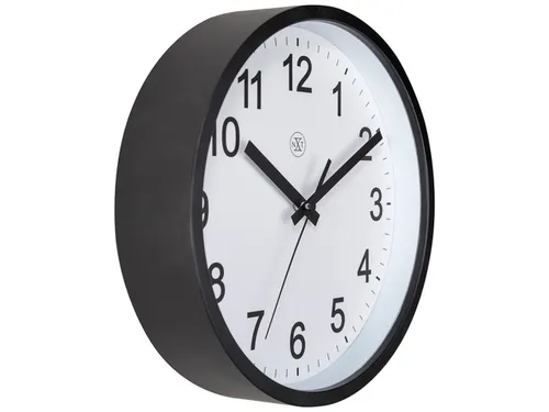Wandklok nXt Robust dia 25,5cm zwart/wit kunststof