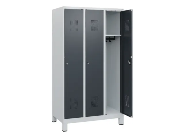 schoollocker,HxBxD 1630x900x500mm,3vak,vak B 300mm,cil.-slot,voeten