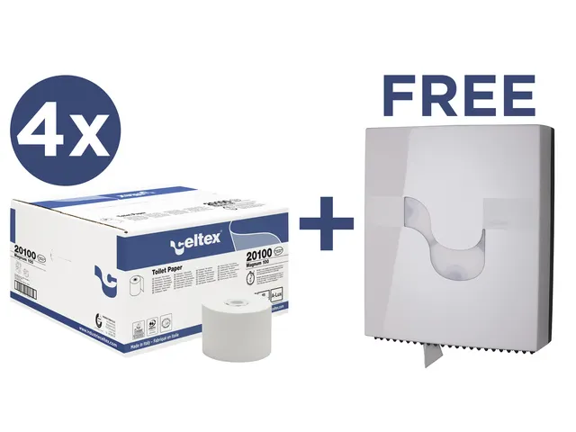 Voordeelbundel Celtex toiletpapier met gratis Megamini Revolver dispen