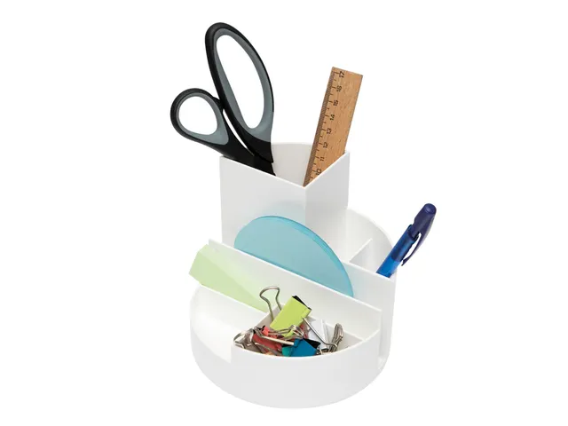 Pennenkoker MAULroundbox Blauwe Engel recycled 6 vaks wit