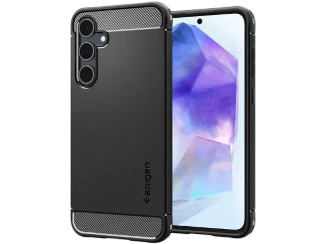 Spigen Case ACS07500 Galaxy A55 2024 Rugged Armor Mat Zwart