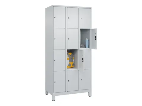 lockerkast,HxBxD 1950x900x500mm,3x4vakken,vak B 300mm,cil.-slot,voeten