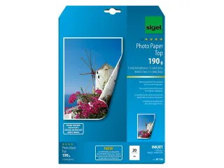 Inkjetfotopapier Sigel A4 Top 190 Gram Hoogwit 20 Vel Hoogglans - 1