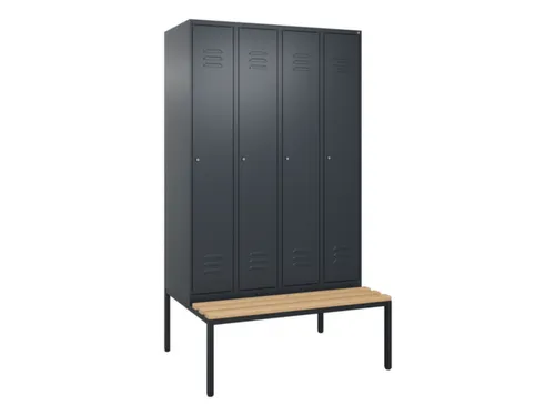 locker met bank,HxBxD 2120x1200x815mm,4vak,vak B 300mm,cil.-slot
