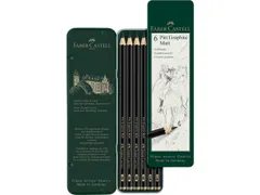 Grafietpotlood Faber-Castell Pitt Mat Etui a 6 stuks