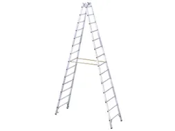Bokladder Dubbelzijdig Aluminium 4.02m 2x14sporten Stalen Scharnieren